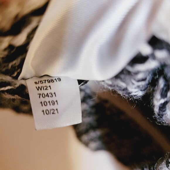 Ann Taylor Loft black and white striped cowl neck long sleeved sweater - Picture 7 of 10